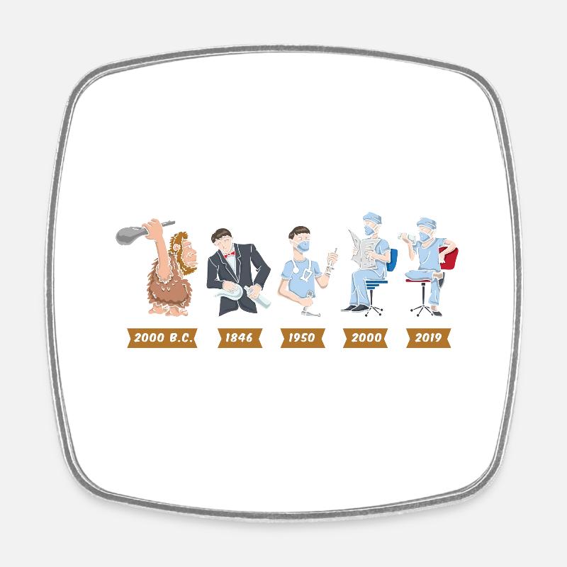 Evolution of Anesthetist - Viereckiger Kühlschrankmagnet - Weiß