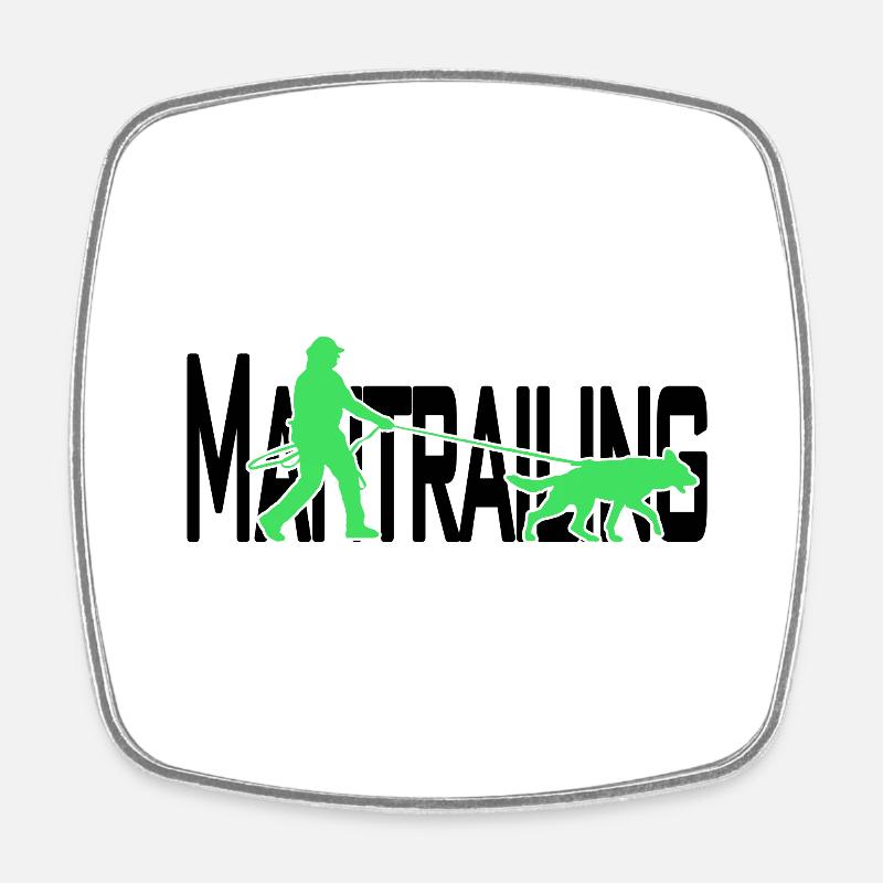 Mantrailing Schwarz/grün - Viereckiger Kühlschrankmagnet - Weiß