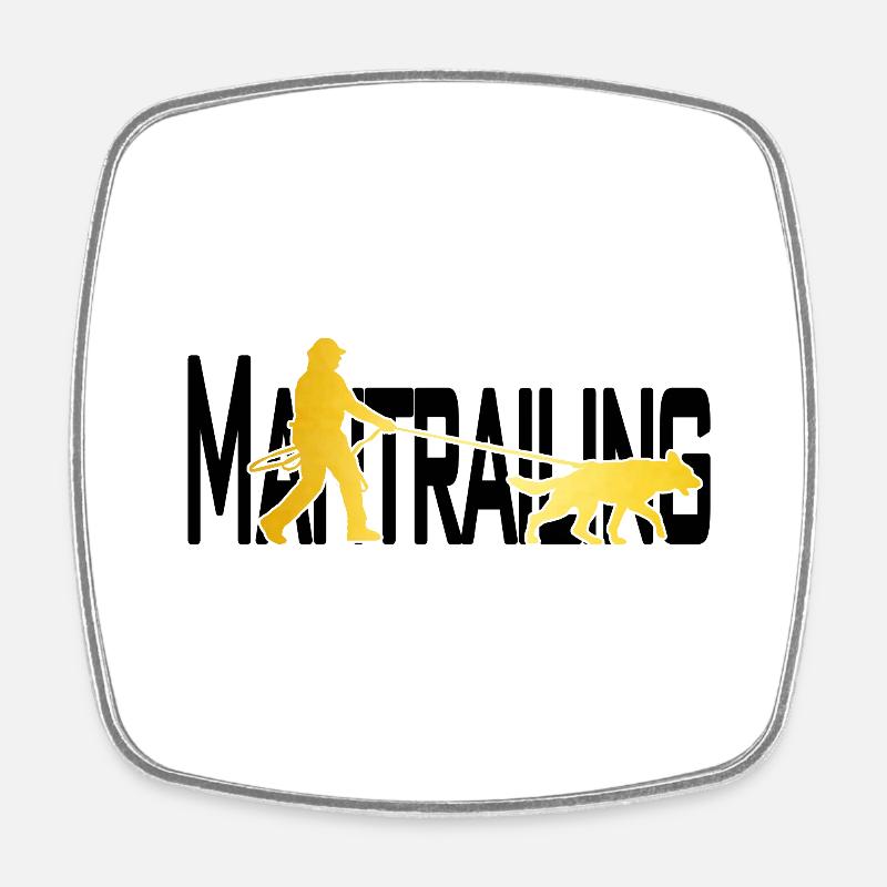Mantrailing gold / black - Square fridge magnet - white