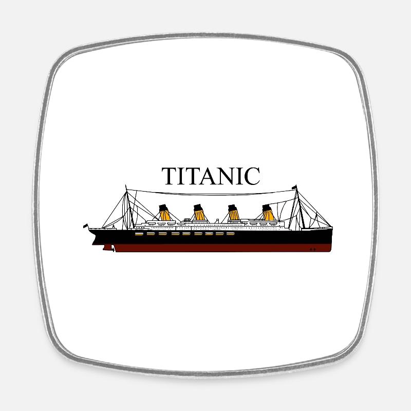 Titanic in Farbe - Viereckiger Kühlschrankmagnet - Weiß