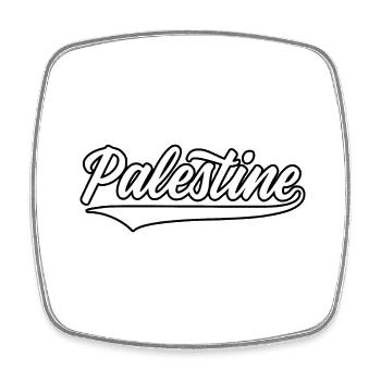 Palestine baseball-style white-black - Square fridge magnet - white - Front