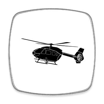 ec145 Hubschrauber Helikopter Helicopter - Viereckiger Kühlschrankmagnet - Weiß - Vorne