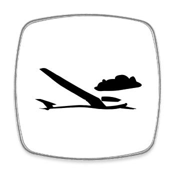 asw 15 glider glider glider glider - Square fridge magnet - white - Front