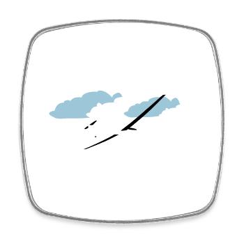 Segelflugzeug Segelfliegen Segelflieger Pilot - Viereckiger Kühlschrankmagnet - Weiß - Vorne
