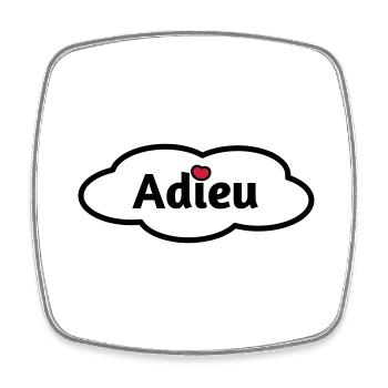 Adieu - Viereckiger Kühlschrankmagnet - Weiß - Vorne