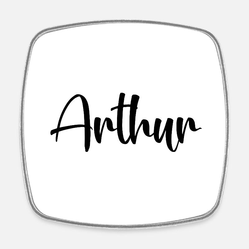 Nom - Arthur - Magnet carré - blanc