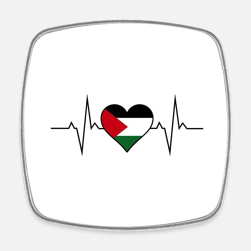 Palestine Heartbeats - Square fridge magnet - white
