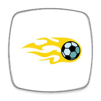 soccer fire - Viereckiger Kühlschrankmagnet - Weiß - Vorne