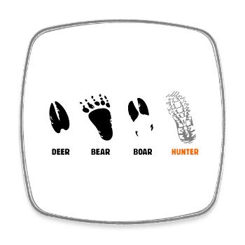 Deer, bear, wild boar, hunter, step seal - Square fridge magnet - white - Front