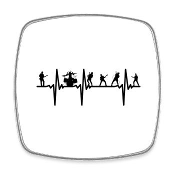 Herzschlag Band - My heart beats for - Square fridge magnet - white - Front