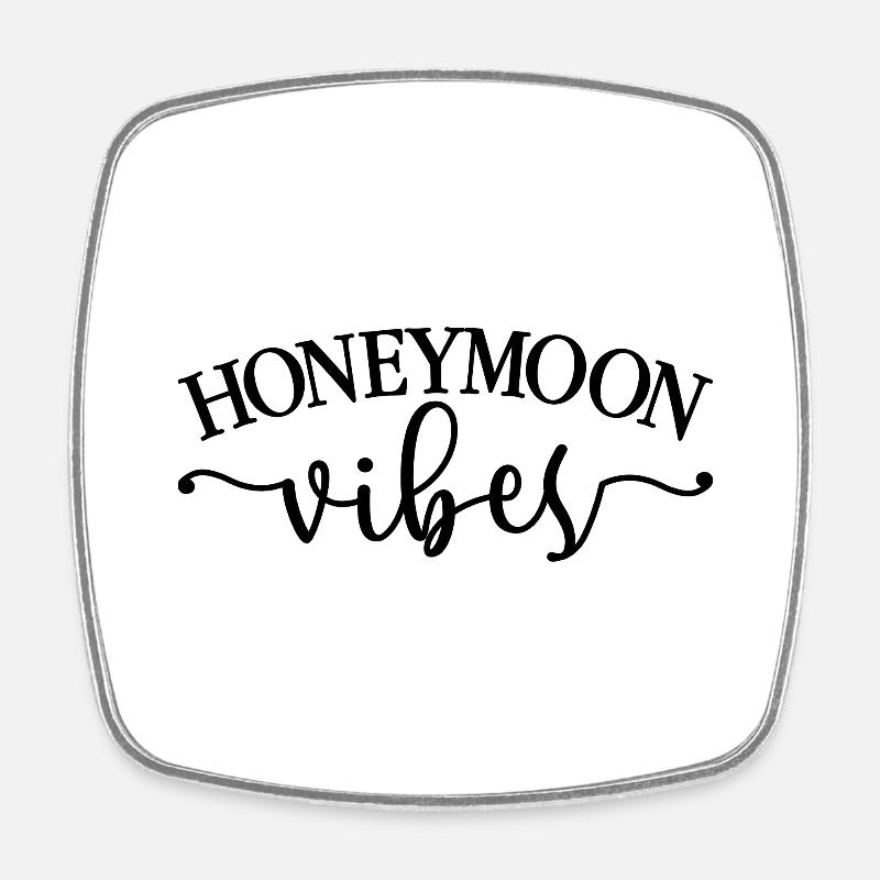 Honeymoon Vibes - Funny Matching Couple's Gift - Square fridge magnet - white
