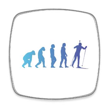 Biathlon Winter Sports Evolution Gift Biathlete - Square fridge magnet - white - Front