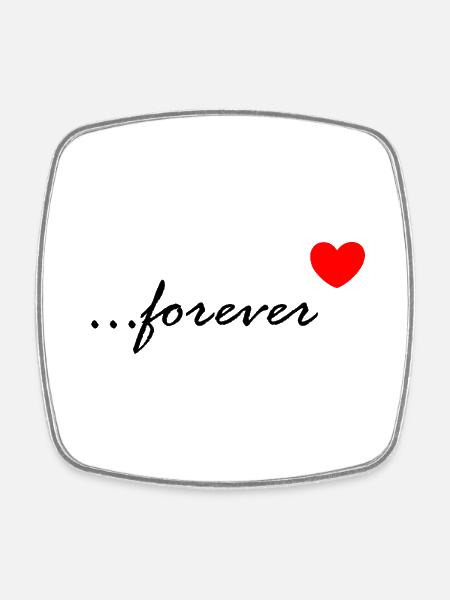 Liebe 4Ever Für immer - Viereckiger Kühlschrankmagnet - Weiß
