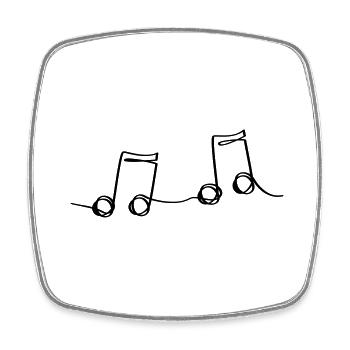 NotennotenMuster. Musik - Viereckiger Kühlschrankmagnet - Weiß - Vorne