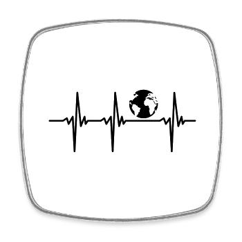 My heart beats for a future of planet Earth - Square fridge magnet - white - Front