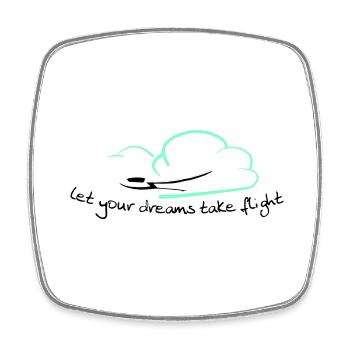 Glider Gliding Gliding Gliding Glider - Square fridge magnet - white - Front