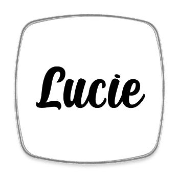 Lucie - Viereckiger Kühlschrankmagnet - Weiß - Vorne