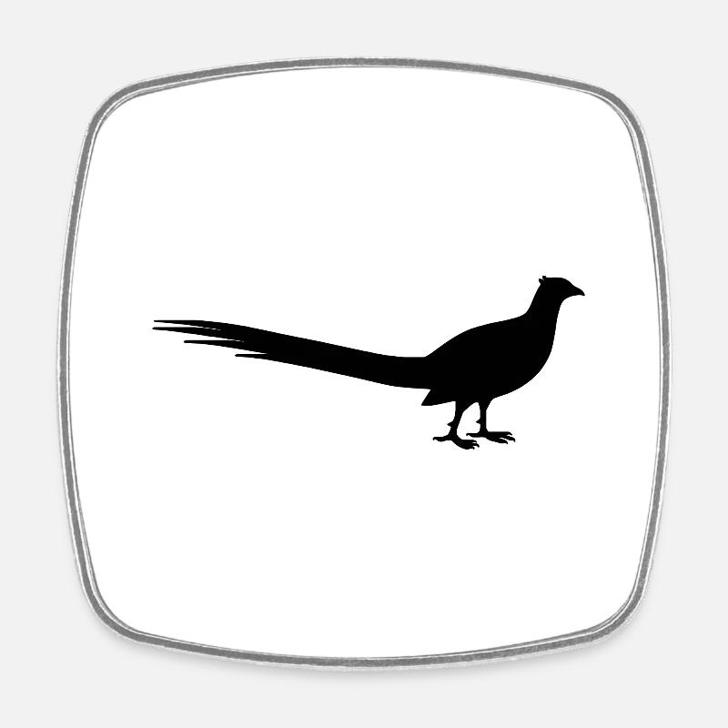 Pheasant - Square fridge magnet - white