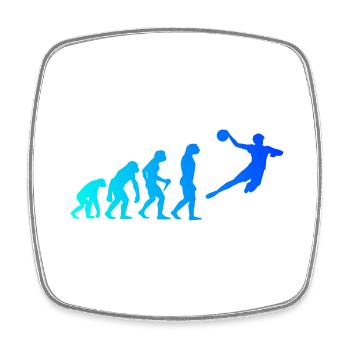 Handball Evolution Kinder Handballspieler Herren D - Viereckiger Kühlschrankmagnet - Weiß - Vorne