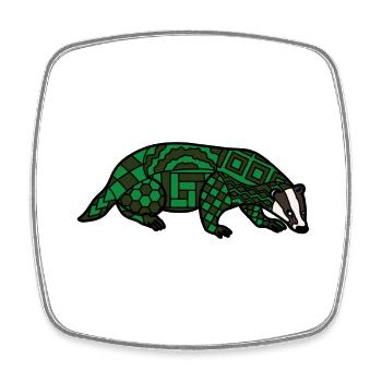 ZenDoodle "Badger" - Square fridge magnet - white - Front