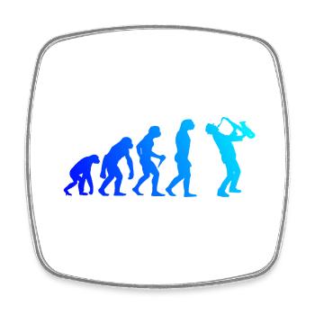Saxophone Evolution Saxophoniste Sax Men Boys - Magnet carré - blanc - Devant