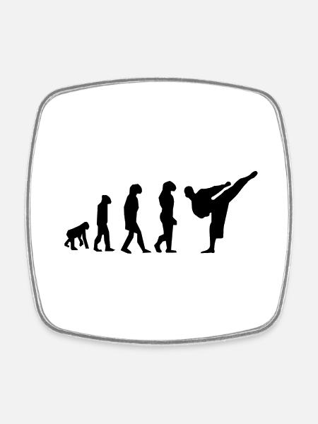 Karate Evolution - Viereckiger Kühlschrankmagnet - Weiß
