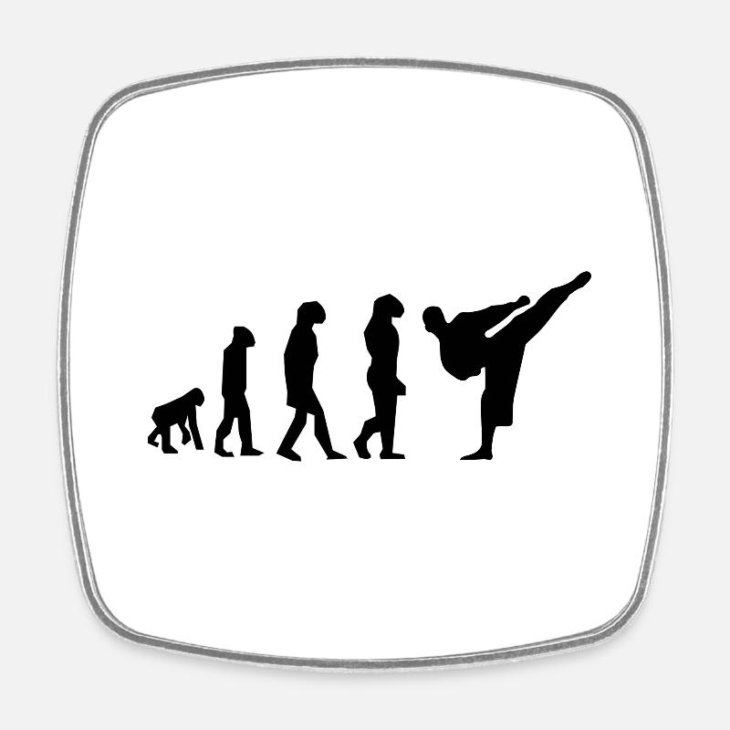 Karate Evolution - Viereckiger Kühlschrankmagnet - Weiß