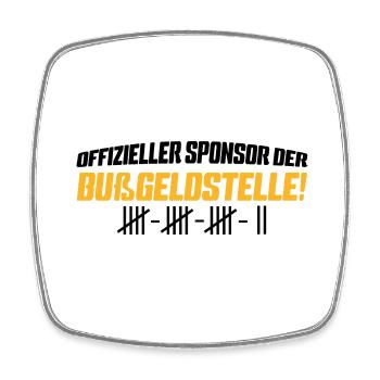 Offizieller Sponsor der Bußgeldstelle Deisgn - Viereckiger Kühlschrankmagnet - Weiß - Vorne