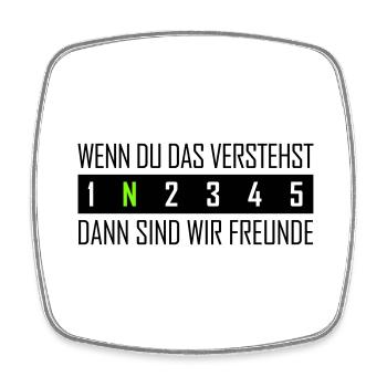 1N2345 - Viereckiger Kühlschrankmagnet - Weiß - Vorne