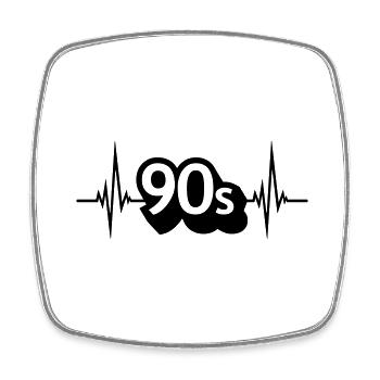Puls 90s Kid - Viereckiger Kühlschrankmagnet - Weiß - Vorne