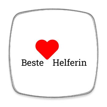 beste helferin - Viereckiger Kühlschrankmagnet - Weiß - Vorne