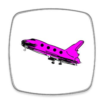 fusée rose voyage voyage fly fusée - Magnet carré - blanc - Devant