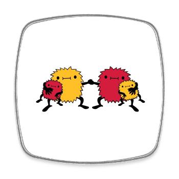 4 Monster Family - Square fridge magnet - white - Front