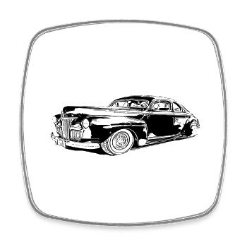 Voiture - Magnet carré - blanc - Devant