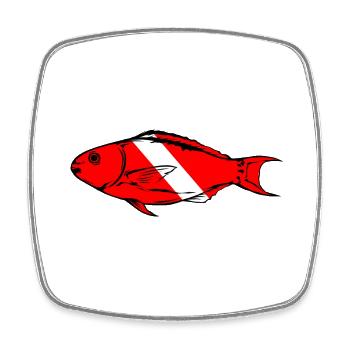Poisson-perroquet par Scuba.Style - Magnet carré - blanc - Devant