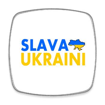 Slava ukraini - Magnet carré - blanc - Devant
