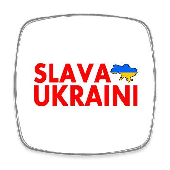 Slava ukraini - Viereckiger Kühlschrankmagnet - Weiß - Vorne