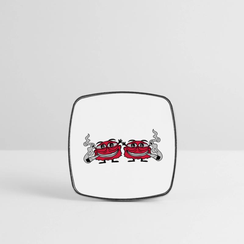 2 Hanf rauchende Monster Viereckiger Kühlschrankmagnet