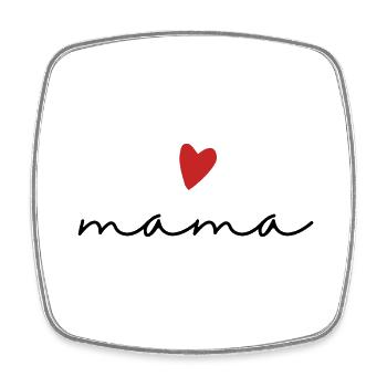 mama T-shirt, ein Geschenk für Frauen und Männer - Viereckiger Kühlschrankmagnet - Weiß - Vorne