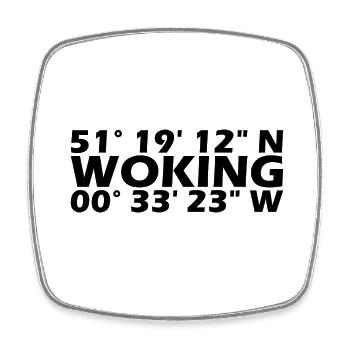 Woking coordinates - Square fridge magnet - white - Front