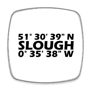 Slough Coordinates - Square fridge magnet - white - Front