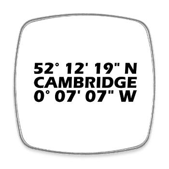 Cambridge Koordinaten - Viereckiger Kühlschrankmagnet - Weiß - Vorne