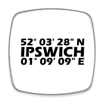 Coordonnées d’Ipswich - Magnet carré - blanc - Devant