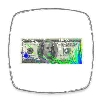 Dollar - Viereckiger Kühlschrankmagnet - Weiß - Vorne