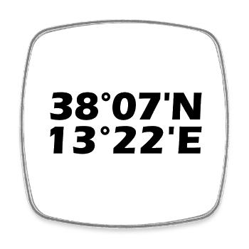 Palermo Coordinates - Square fridge magnet - white - Front
