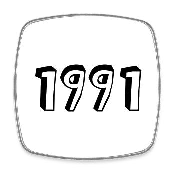 Year of birth 1991 Birthday - Square fridge magnet - white - Front