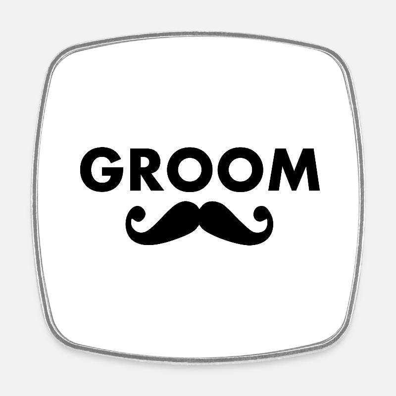 Groom - Magnet carré - blanc