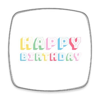 Joyeux anniversaire Salutation Idée cadeau - Magnet carré - blanc - Devant