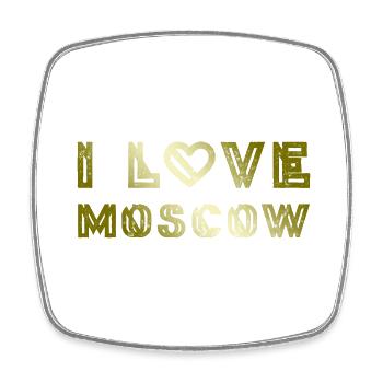 I Love Moskau - Viereckiger Kühlschrankmagnet - Weiß - Vorne