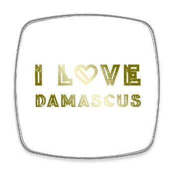 J’aime Damas - Magnet carré - blanc - Devant